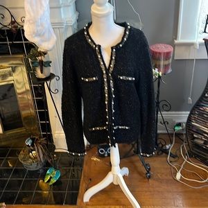 Black with Pearls Sweater
